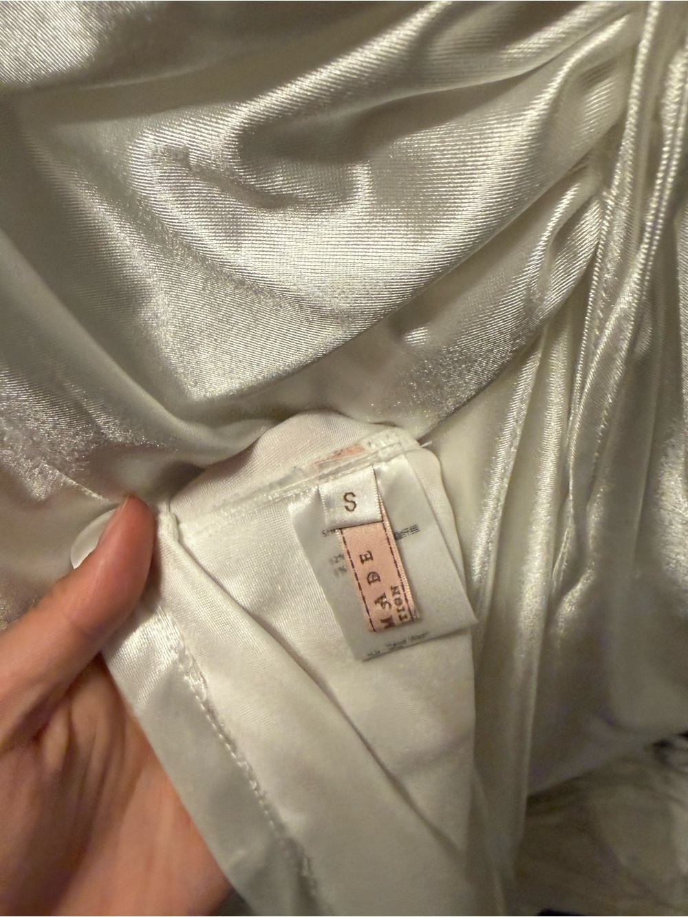 Lace-Up Ivory Satin Wedding Dress with Ruched Detail - Picture 5 of 7